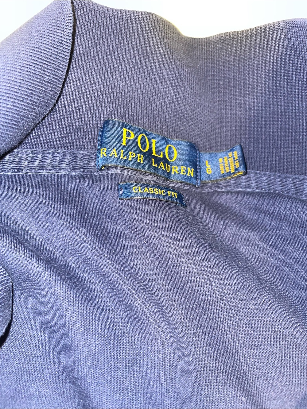Polo Ralph Lauren Men's Navy Solid Polo Shirt L Short Sleeve - Picture 4 of 4